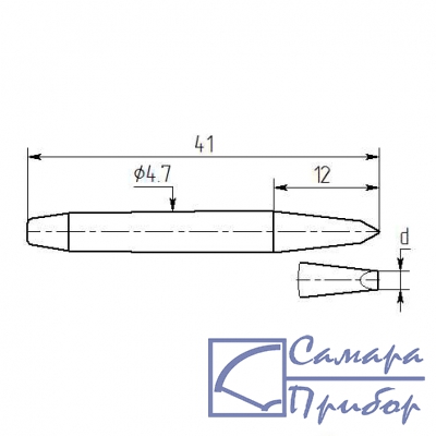 паяльная насадка 2,5 мм (двухсторонний срез, износостойкая) МP12-DА-02