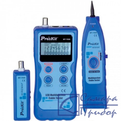 тестер кабельный с ЖК-дисплеем (трассировка, карта LAN кабелей) ProsKit MT-7059